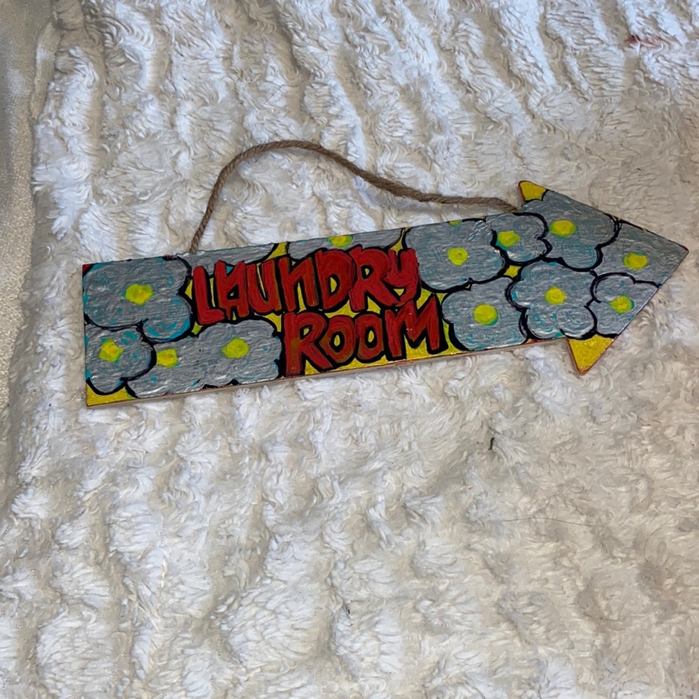 Hand Painted Sign for Laundry Room Fun Decor